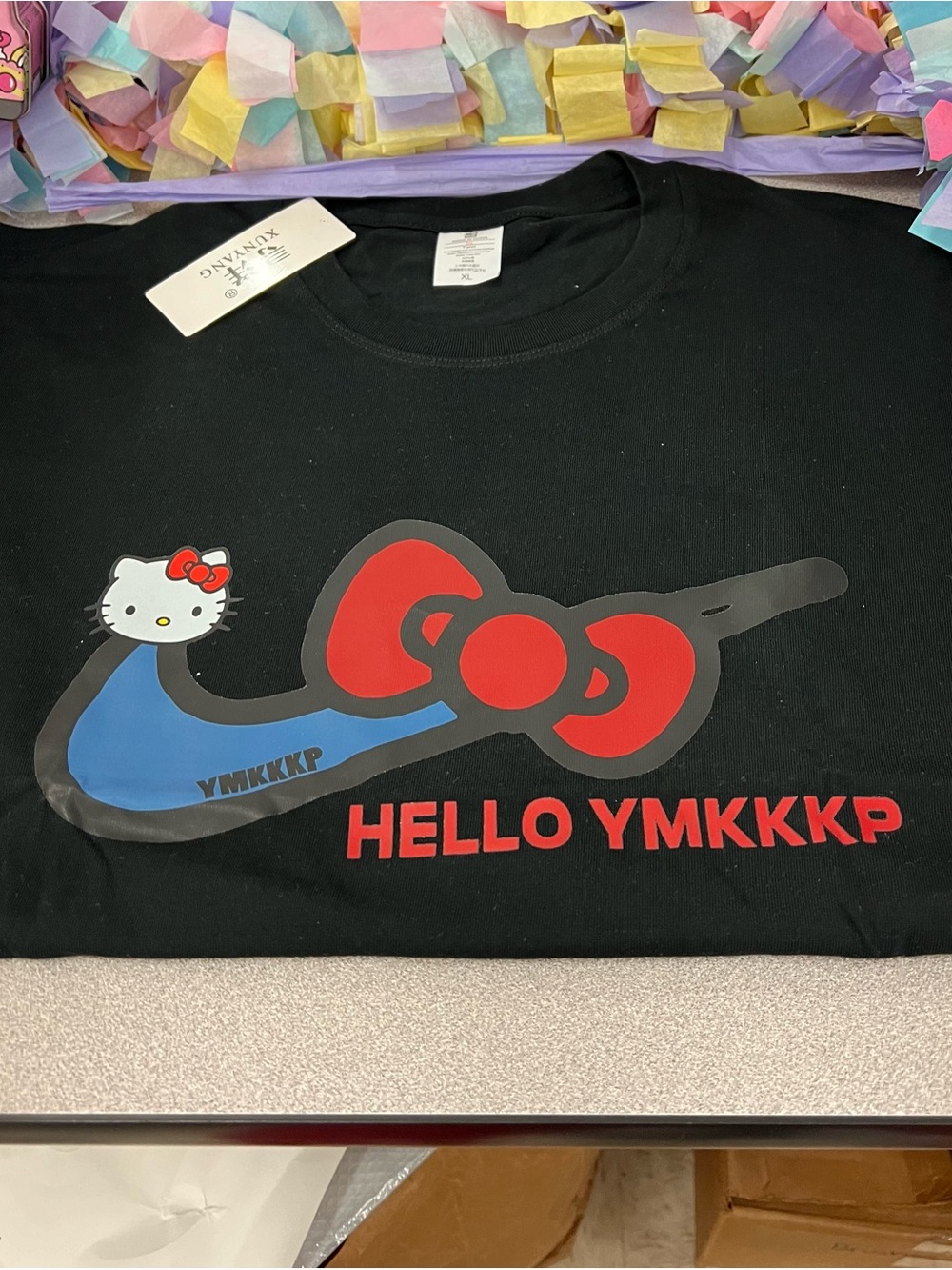 Hello Kids Black Graphic Tee with Red Accent - Picture 2 of 5